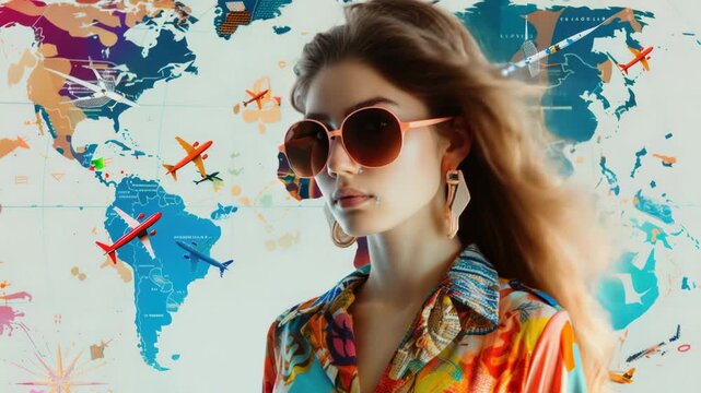 Video A person looking at a map of the world, great for travel or education s