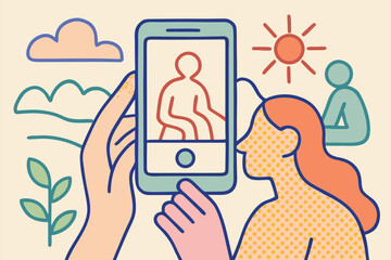 Characters enjoying outdoor photography
Happy people