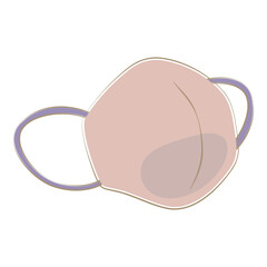 Pink three dimensional face mask illustration