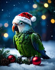 Fototapeta premium Christmas parrot 
