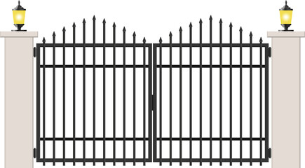 Vector illustration security fencing residential commercial transparent png image