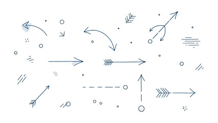 Directional Markings: A clean, minimalistic design featuring an array of arrows, each pointing in a different direction, perfect for illustrating choices, progress, and various concepts.