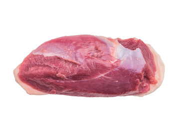 Raw duck breast fillets on white background ideal for gourmet poultry cooking and fresh ingredient stock images.