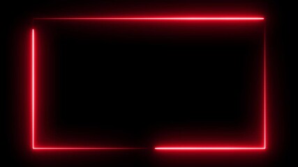 neon red webcam overlay border with glowing edges and smooth light strokes on alpha background great for gaming streams online events and modern digital visuals