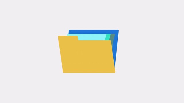 Folder Animation &ndash; Document Management Motion Graphic | 4K Loopable Alpha Channel
