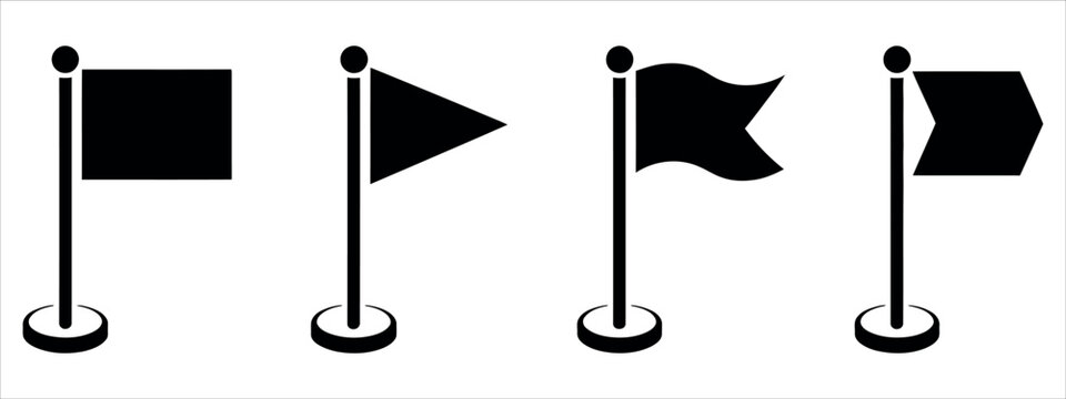Set your goals and watch your dreams come true with these inspiring flag icons, perfect for success and achievement visualization in your next project.