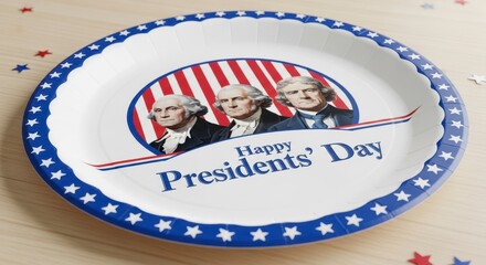 Patriotic Presidents Day Plate with US Party Decor.