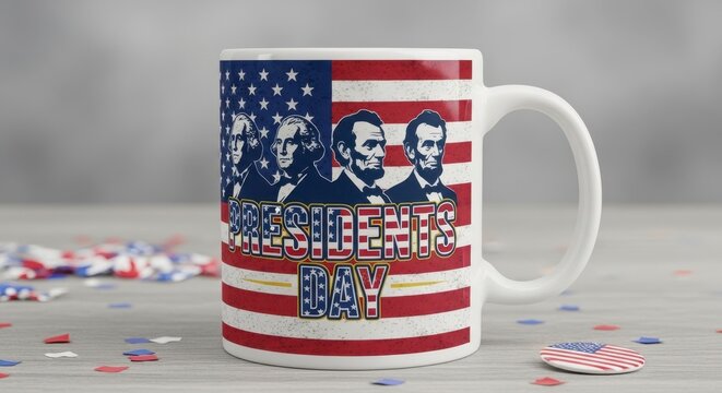 American Flag Presidents Day Coffee Mug. - Powered by Adobe