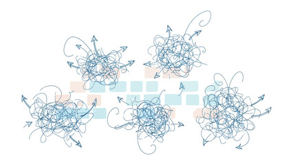 Chaos and Order: A conceptual representation of complex, interconnected ideas, visualized with a balance between untamed chaos and structured elements. 