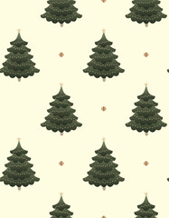 Fototapeta premium Traditional Christmas Tree Pattern