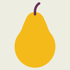 Isolated pear illustration against a cream backdrop vector illustration graphic