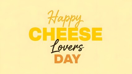 Happy Cheese Lovers Day text on yellow background image
