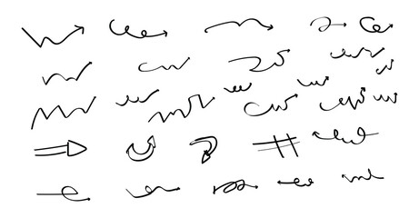 Black Doodle Arrows, Swirls and Sketch Lines