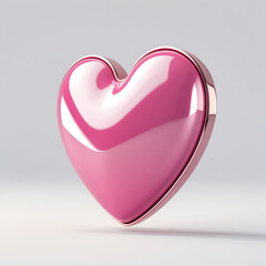 Pink heart symbol of love, romance, and Valentine's Day illustration on a white background design