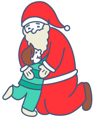 サンタクロースと男の子