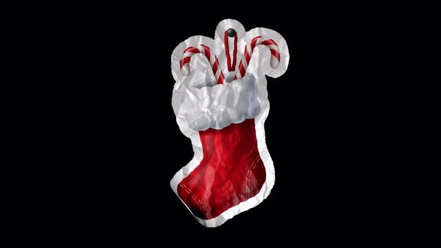 Christmas Candy Stocking, Peel Off Sticker