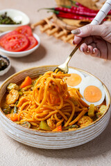 Traditional Indonesian Mie Gomak – Batak Spicy Coconut Noodle Dish