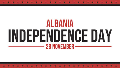 Minimal white background banner for Albania Independence Day with elegant patriotic layout