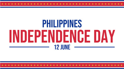 Philippines Independence Day banner in minimal modern style on white background, suitable for social media, promotions, and announcements