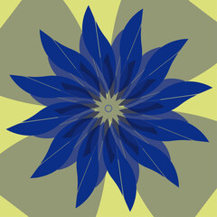 Vibrant Blue Petal Swirl Abstract Flower