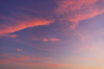 Sky and clouds during twilight of the day,Aerial view dramatic sunset and sunrise sky nature...