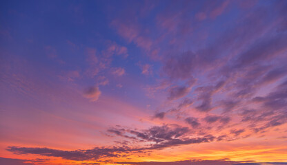 Sky and clouds during twilight of the day,Aerial view dramatic sunset and sunrise sky nature...