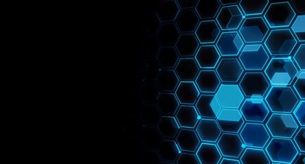 abstract blue background with hexagons