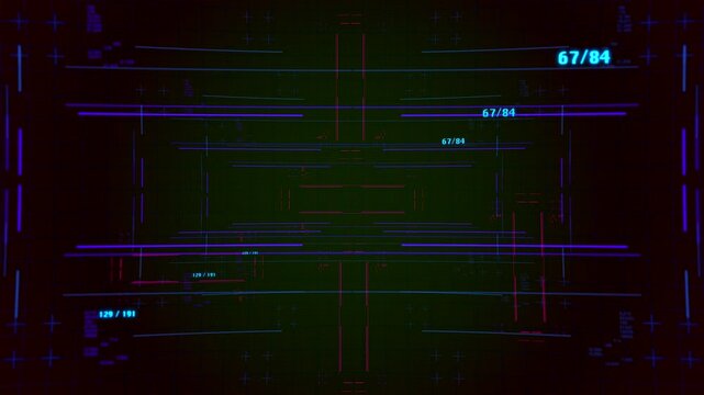 hightech cyber visualization effects, modern neon digital grid with glitch effects - Powered by Adobe
