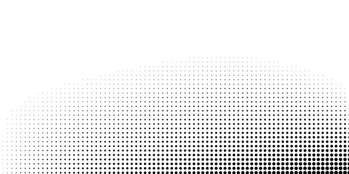 Wave halftone pattern. Halftone dots background. Vector