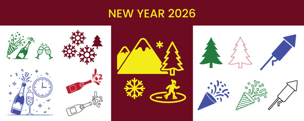 Abstract geometric pattern with bold color accents