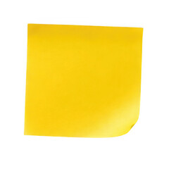 Yellow sticky note isolated on transparent background
