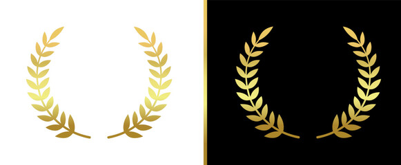 Golden laurel wreath, symbol of victory and achievement, emblem of award and success
