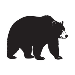 Black Bear Silhouette Vector: Full-Body Profile Graphic of a Large, Wild Mammal Walking - Wildlife, Nature, Forest, Camping, and Outdoor Adventure Logo Graphic Element