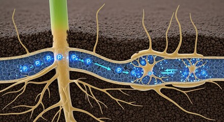 Phosphate uptake via arbuscular mycorrhizae