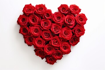 A beautiful arrangement of red roses forming a heart shape, symbolizing love and affection.