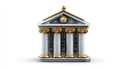 Financial Fortress: A stately structure stands as a symbol of economic stability and institutional strength, embodying the pillars of finance and banking.