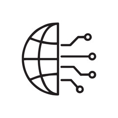 Global Network Connection Concept with Globe and Circuit Board Elements