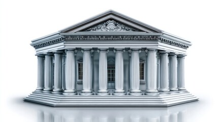 Obraz premium Architectural Grandeur: A stately building with an array of classical columns, epitomizing the elegance and grandeur of neoclassical architecture.