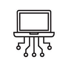  Laptop with electronic circuit icon modern technology and connectivity concept