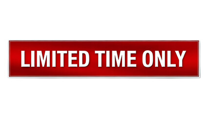 Fototapeta premium Limited Time Only - Red Banner Isolated on Transparent