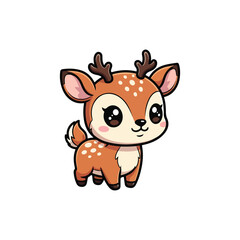 Adorable Baby Reindeer or Fawn Cartoon