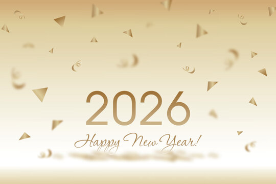 New Year's card with golden confetti