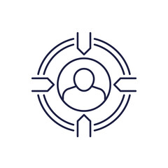 customer centric line icon on white