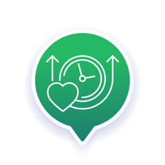 life time extension line icon, increase lifespan vector design