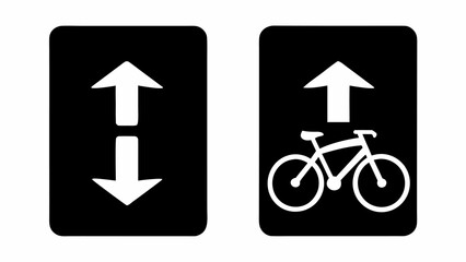 Bike lane direction signs indicate two way bicycle traffic and one way bike traffic, ensuring safety and organized routes for cyclists in urban areas