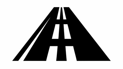 Modern road design element for travel brochures, sleek presentation backgrounds, transportation app logos, or minimalist website headers with a vector feel