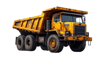 Dump truck isolated on transparent background. Generative Ai