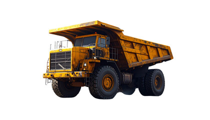 Dump truck isolated on transparent background. Generative Ai
