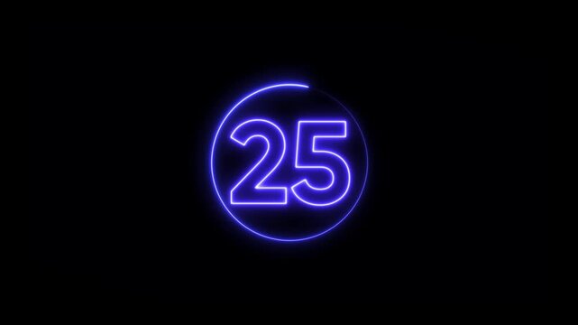 30 seconds countdown timer animation, 30-1 counting down seconds neon number