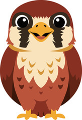 Flat Design Cartoon Bird Illustration With Cute and Adorable Style